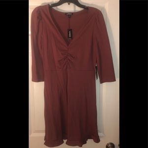 EXPRESS V Neck Ruffle Dress